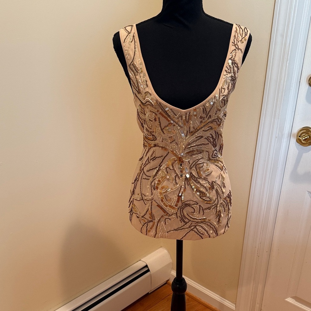 Pierri New York Beige Sequin Blouse